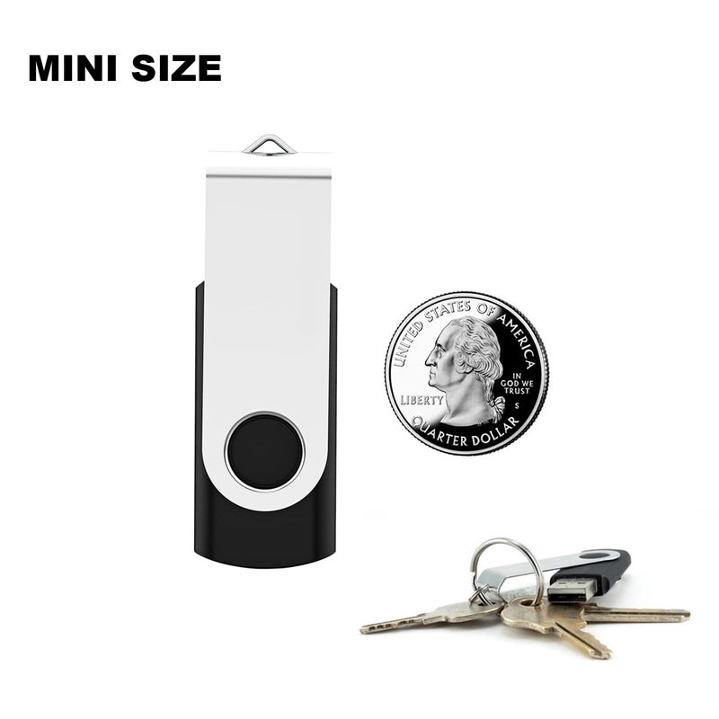 Maspen 2 Pack 32GB USB Flash Drive USB 2.0 Thumb Drives Jump Drive Fold Storage Memory Stick Swivel Design - Black - Image 5